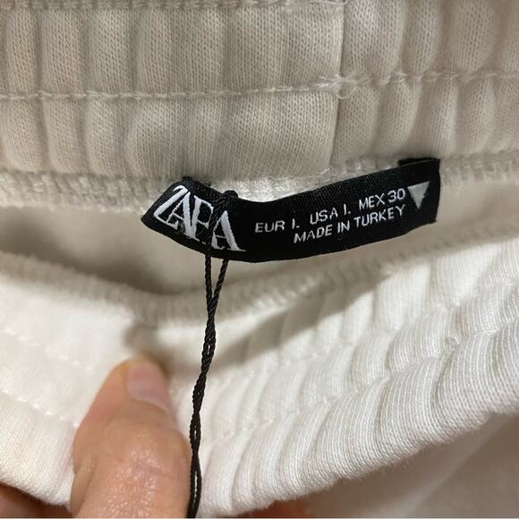 Zara White Straight Leg High Waist California Jogger Trousers Sz L NWOT - Picture 9 of 16